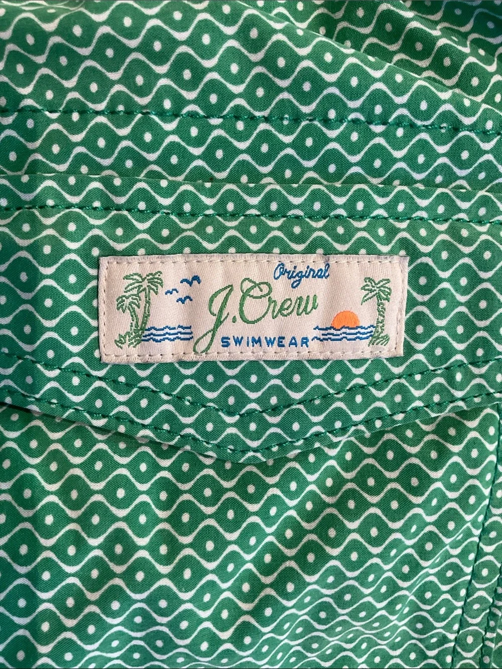 J.Crew Crewcuts - Swim Trunks - Boys’ - Green/White - Size 12 - Swimwear